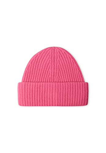 Style Republic Women’s Chunky Knit Beanie, 100% Pure Cashmere Cap, Soft & Stretchy, Warm Hat for Autumn, Winter, Spring - color: Neon Pink