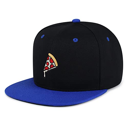 JPAK Pizza Hip-Hop Snapback Hat Embroidered Baseball Cap Foodie - color: 16. Black/Blue