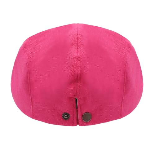 ZLYC 남성용 여름 플랫 캡 Scally Ivy Gatsby Newsboy Beret Driver Cabbie 사냥 모자 - color: 솔리드 핫 핑크