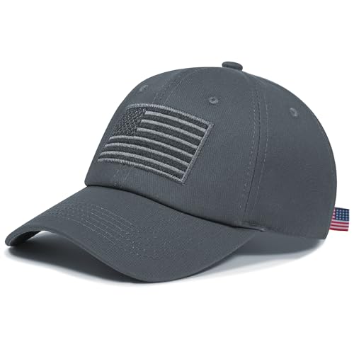 American Flag Hat, Adjustable Fit USA Baseball Cap for Men Women, Dad Hats, Outdoor Ball Caps for Casual Wear - color: Dark Gray