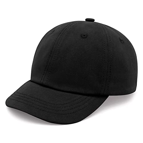 qikqik Baby Baseball Cap Toddler Baseball Hat Baby Ball Cap Toddler Hats for Boys Girls Cotton Infant Caps Kids Trucker Hat - color: Black, size: 2-6 Years