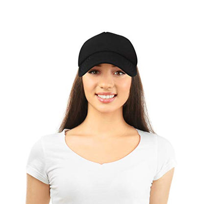 DALIX Solid Blank Trucker Hats Caps 2 Pack - color: Black