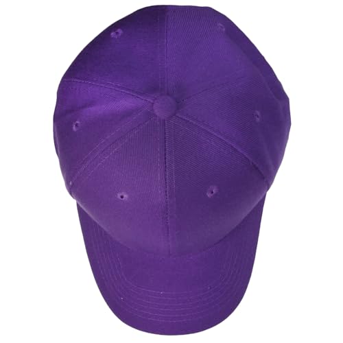 Falari Wholesale Bulk Lot 12-Pack Baseball Cap Adjustable Size Plain Blank Solid Color - color: Purple
