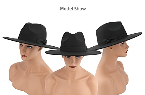 Pro Celia Big Wide Brim Women Fedora Hat - color: Black