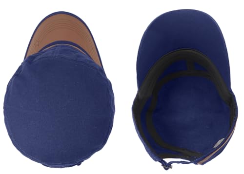 Flat Top Cap for Men Soft Cotton Adjustable Military - color: Dark Blue