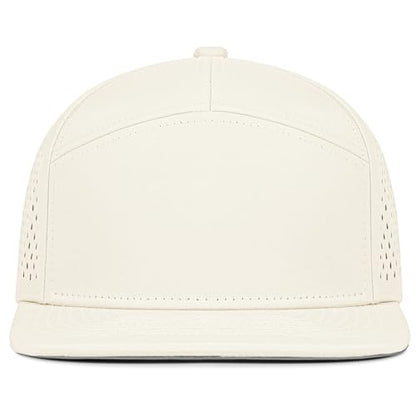 4 Inclusive Sizes Performance Flat Brim Trucker Hat Men Women, 7 Panel Snapback Running - color: 71.beige