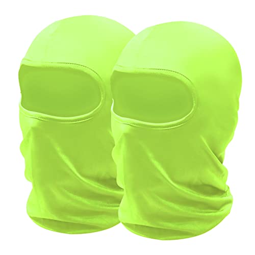 SHEVERCH 2 Pack Neon Green Ski Mask Balaclava Face Cover for Men Women - color: 2pack-neon Green