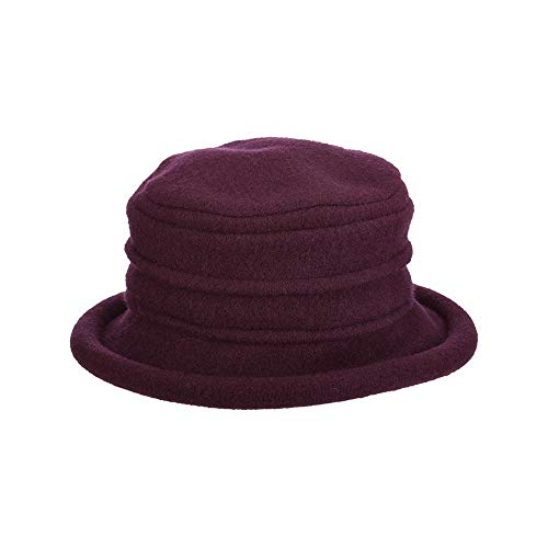 Scala Collezione Women's Boiled 100% Wool Cloche Hat - color: Plum