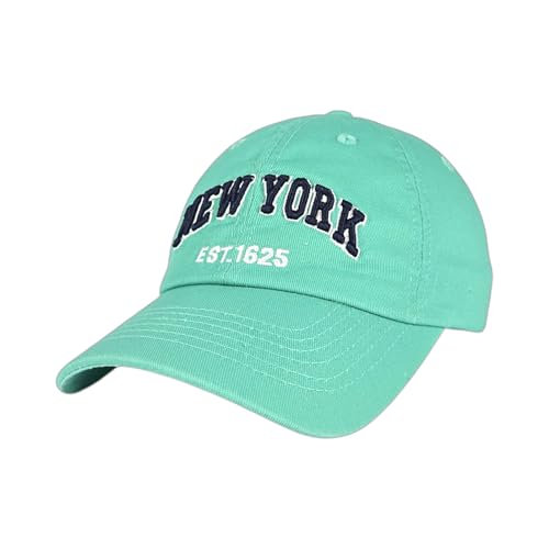 E BY ELIDAN NY Dad Hat, New York EST.1625 Cotton Baseball Cap Women & Men - color: Mint