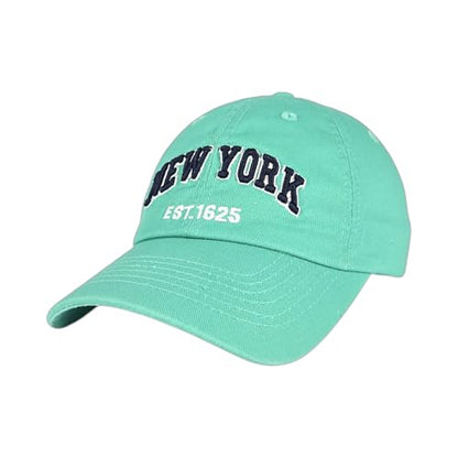 E BY ELIDAN NY Dad Hat, New York EST.1625 Cotton Baseball Cap Women & Men - color: Mint