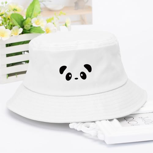 Embroidered Bucket Hat - color: Panda-white