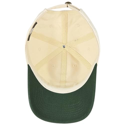 E BY ELIDAN Two Tone Dad Hat, Low Profile Baseball Cap - color: Cream Dark Green