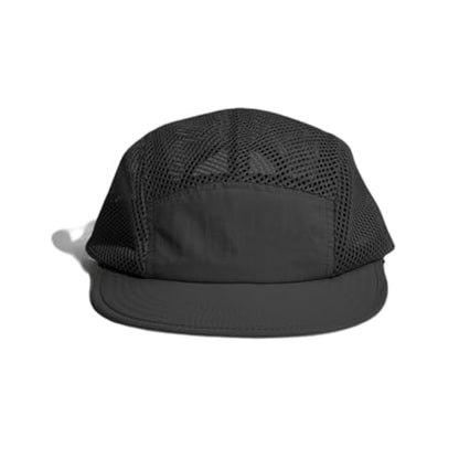 FASHIXD Mesh 5 Panel Runner Hat for Men Flat Brim Quick Dry Running Hat - color: Black