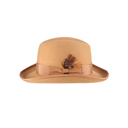 Scala Classico Men's Wool Felt Homburg Hat - color: Camel, size: Large