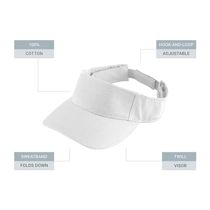 Augusta Sportswear Sport Twill Visor - color: White