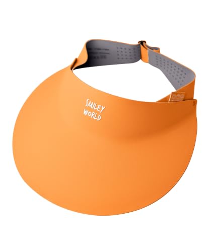 SMILEYWORLD Kids Sun Visor Hats for Girls Boys, UPF 50+ Adjustable Cooling Sports Hat, Packable Visor for Tennis, Pickleball - color: Orange