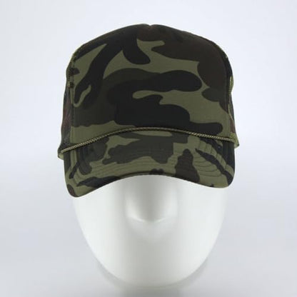 High Crown Foam Mesh Camouflage Tri-Color Oak Leaves Trucker Hat Baseball Cap - color: Camo/Camo/Camo