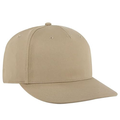 Ashen Fane Polyester Pro Style Structured High Profile Semi-Curved Bill Adjustable Snapback Hat - color: 5p - Khaki