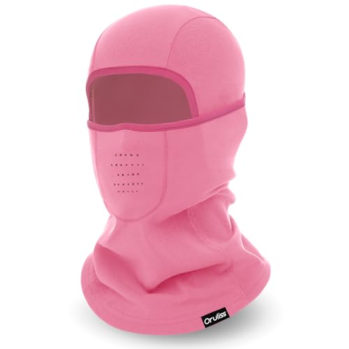 Breathable Balaclava Ski Mask for Men Women, Warm Winter Face Mask for Cold Weather Motorcycling Skiing Outdoor Work - color: Rose Pink