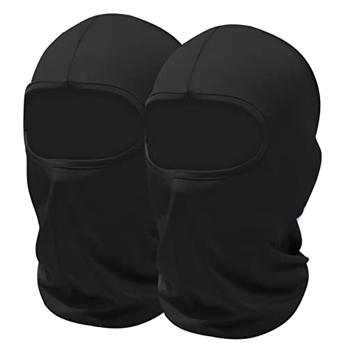 SHEVERCH 2 Pack Black Ski Mask Balaclava Face Cover for Men Women - color: 2pack-black