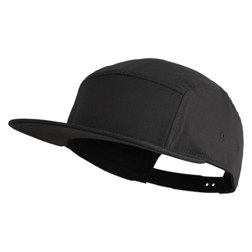 5 Panel Superior Cotton Twill Flat Bill Camper Cap - color: Charcoal Grey