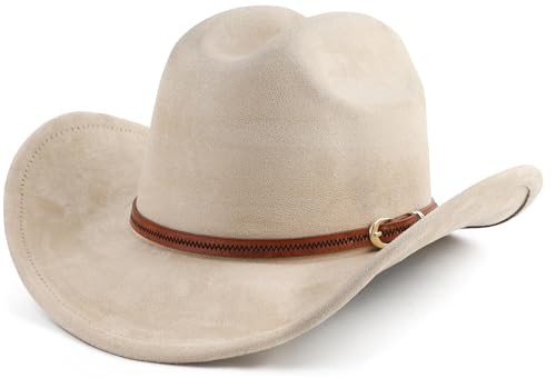 Pro Celia Cowboy Hat for Women and Men Wide Brim Western Cowgirl Hat - color: Beige