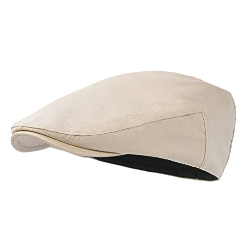 STARANCE Men Thin Cotton Gatsby Newsboy Cap - color: Khaki, size: 7 3/4