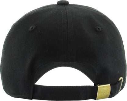 KBETHOS Classic Unisex Cotton Adjustable Low Crown Baseball Cap – Plain Dad Hat - color: Black
