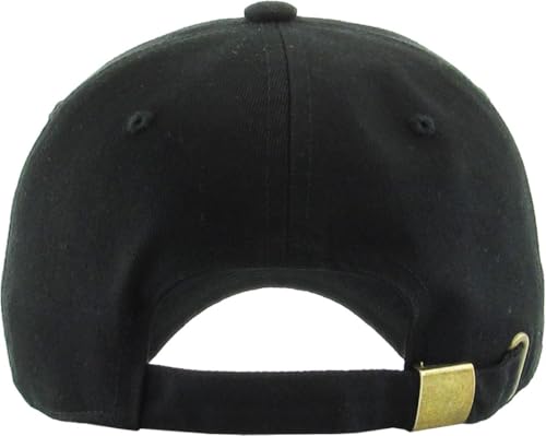 KBETHOS Classic Unisex Cotton Adjustable Low Crown Baseball Cap – Plain Dad Hat - color: Black
