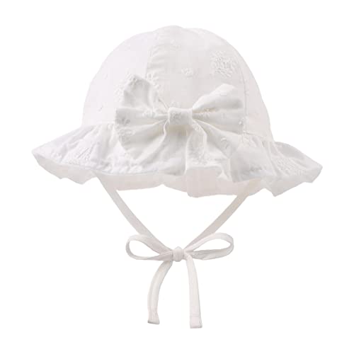 JANGANNSA Bow Baby Girls Summer Hat Flower Toddler Girls Sun Hat Cotton Breathable Infant Hat - color: Big Flower, size: 0-3 Months