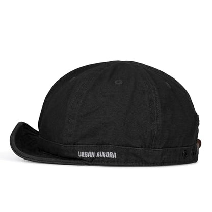 CLAPE Short Brim Hats for Men, Low Profile Soft Cotton Unstructured Dad Hat - color: Dy06-black