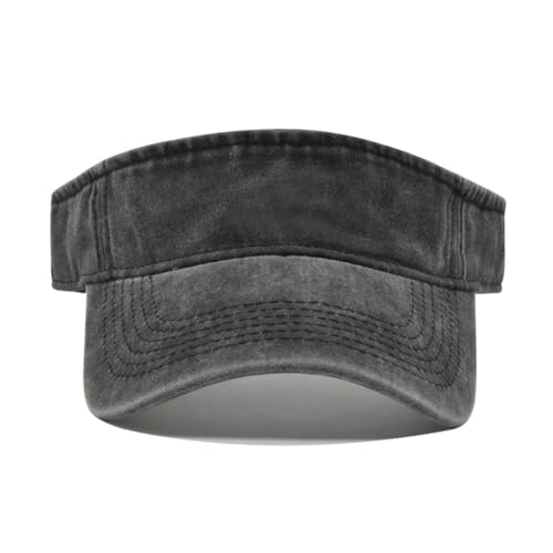 2pcs Vintage Sun Visor Hats for Women Men Cotton Adjustable Sports Empty Top Baseball Sun Caps - color: Black,wine Red