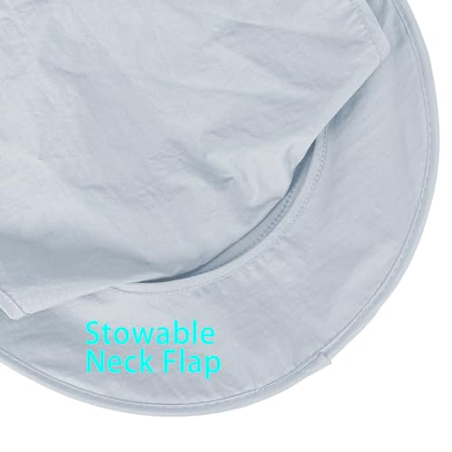 ZOORON Sun Hats for Men Women with Neck Flap Fishing UPF 50+ UV Protection - color: Light Grey
