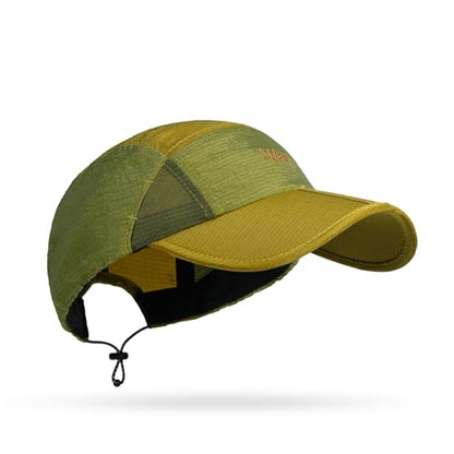 Croogo Foldable Quick Dry 5 Panel Hat Breathable Running Baseball Cap - color: Yellow