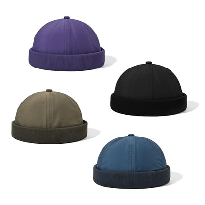 Clakllie Quick Dry Brimless Docker Cap for Men Summer Beanie Sailor Skullcap Lightweight Waterproof Adjustable No Brim Hat - color: Cdus-wbbh2401-blue
