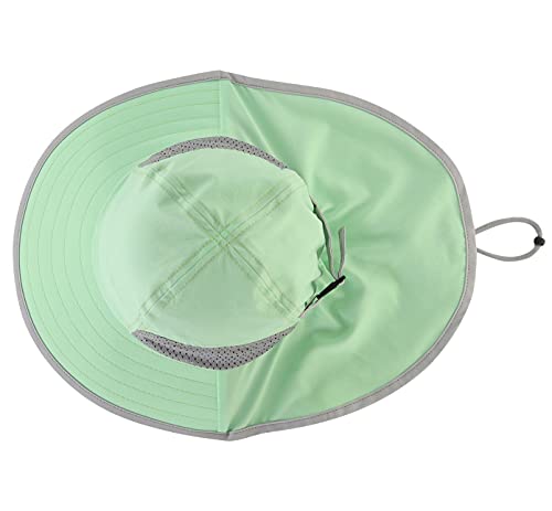 Connectyle Kids Sun Hat Adjustable Fishing Hat for Boys Grils Breathable UPF 50+ Protection Outdoor Beach Hat with Neck Flap - color: Mint Green