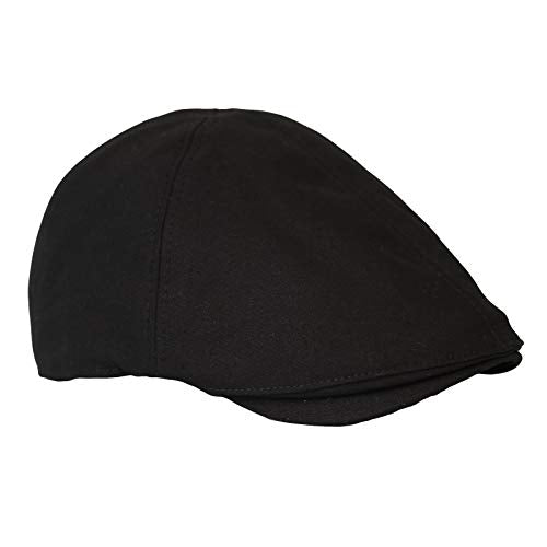 WITHMOONS Flat Cap Cabbie Hat Gatsby Golf Ivy Irish Newsboy Cotton SL31218 - color: Black