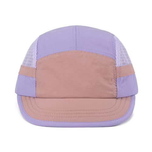 Clakllie Quick Dry 5 Panel Running Hat Breathable Mesh Hat Two-Tone Short Brim Hats Lightweight Baseball Cap Summer Sport Cap - color: Bs265p16-lavender