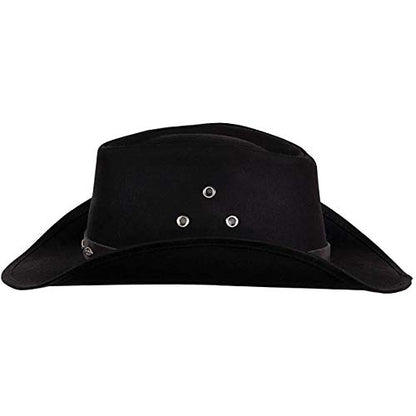 Outback Trading Company Men's 14716 Badlands UPF 50 Waterproof Breathable Western Cowboy Cotton Oilskin Hat - color: Black, size: Medium