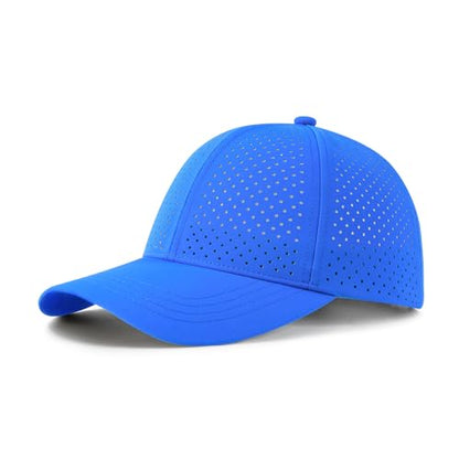 FEINION Men Laser Mesh Breathable Snapback Baseball Cap - color: Royal Blue