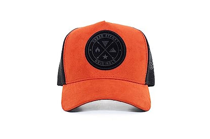 Urban Effort Trucker Hat for Men & Women, Mesh Back Baseball Cap, 5 Panel - color: Orange, style: Mesh Back