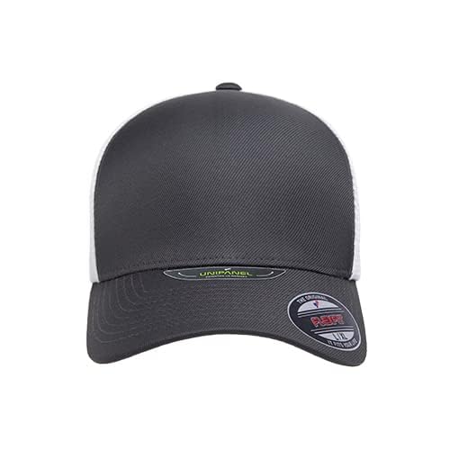 Flexfit Melange Unipanel Trucker Cap - color: Charcoal/White, size: Small-Medium