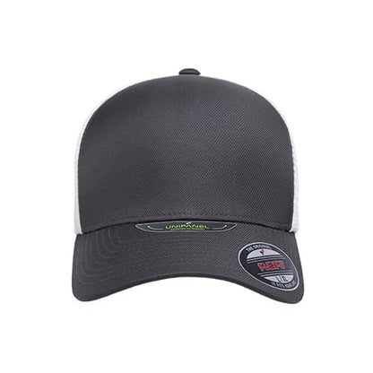 Flexfit Melange Unipanel Trucker Cap - color: Charcoal/White, size: Small-Medium