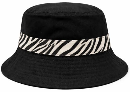 Premium Cotton Bucket Hat – Adjustable Size, Lightweight Sun Hat for Men & Women, Outdoor Summer Travel & Beach - color: Zebra