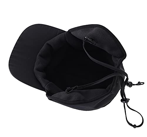 Home Prefer Waterproof Men's Winter Hats with Visor Warm Fleece Lined Baseball Cap Earflaps Trooper Trapper Hat for Men - color: Black