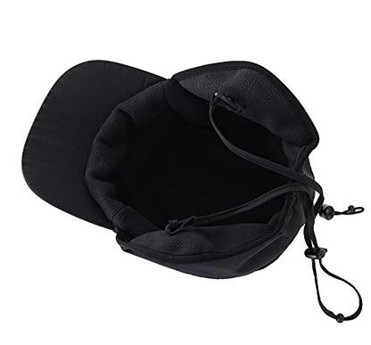 Home Prefer Waterproof Men's Winter Hats with Visor Warm Fleece Lined Baseball Cap Earflaps Trooper Trapper Hat for Men - color: Black