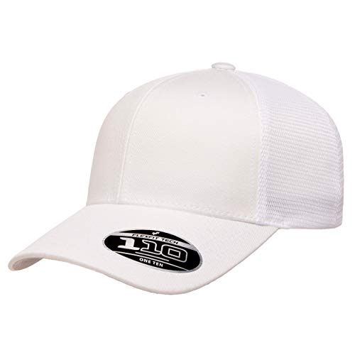 Flexfit 남성용 110 메시 캡 - color: 화이트., size: 단일 사이즈