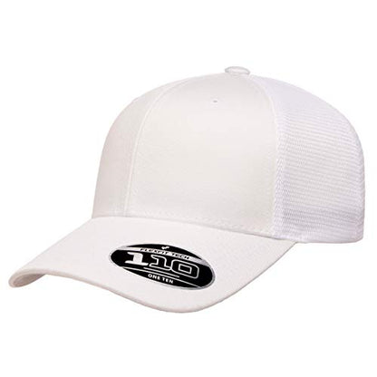 Flexfit 남성용 110 메시 캡 - color: 화이트., size: 단일 사이즈
