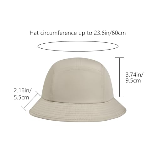 BASSDASH UPF50+ Fishing Bucket Hat for Men Women Lightweight Water Resistant Packable Outdoor Summer Sun Hats FH13 - color: Light Khaki