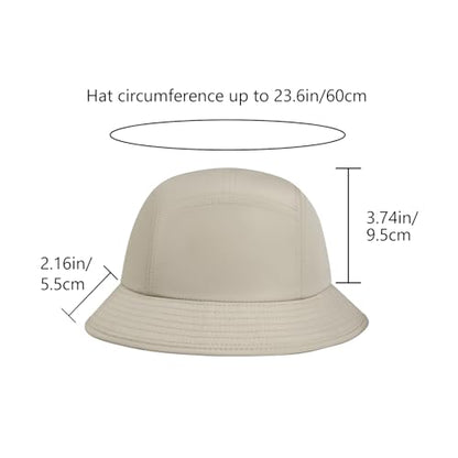 BASSDASH UPF50+ Fishing Bucket Hat for Men Women Lightweight Water Resistant Packable Outdoor Summer Sun Hats FH13 - color: Light Khaki